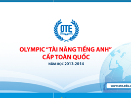 WEBSITE OLYMPIC "TÀI NĂNG TIẾNG ANH" RA BẢN THỬ NGHIỆM